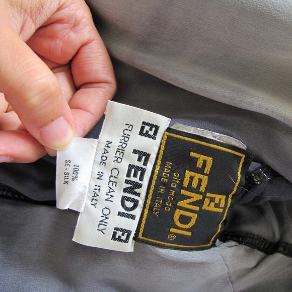 Fendi Black Rabbit Fur Short Jacket Top Size 42 Small Garment Bag Henry Hanger - Picture 5 of 10